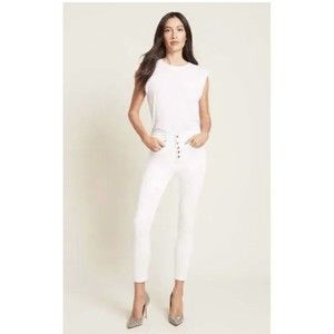 Veronica Beard Womens Debbie Skinny High Rise Jeans White Stretch USA 31/12